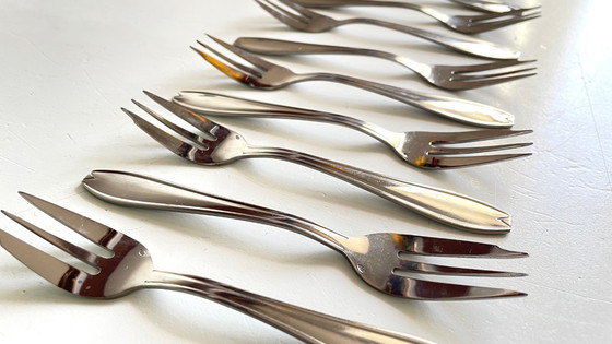 Image 1 of 12 Fourchettes à DESSERT Inox Vintage