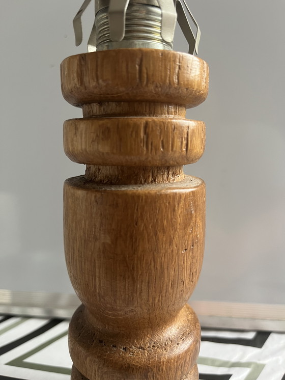 Image 1 of Vintage massief houten tafellamp jaren 70