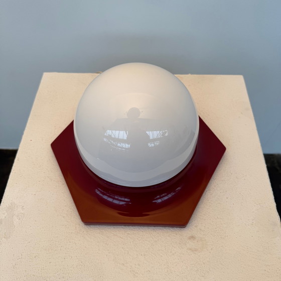 Image 1 of Plafond/Wandlamp Roodpaars Jaren 60/70