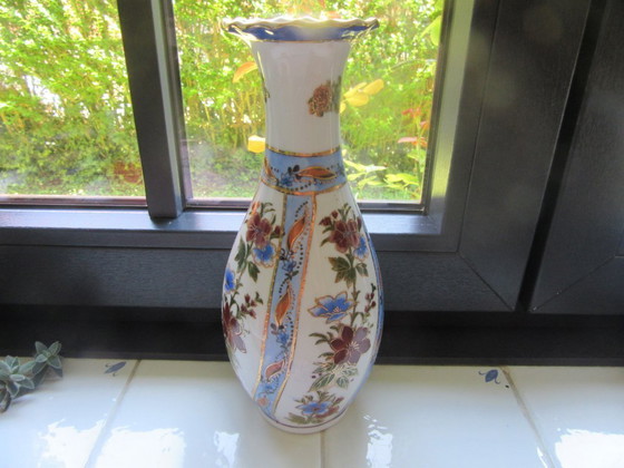 Image 1 of Chinese Vase Enameled with Maker's Mark 26 cm Tall, mid century modern