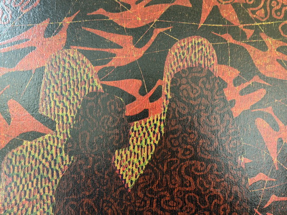 Image 1 of Dianne Bakker - Grande gravure sur bois - Amor Gignit Amorem