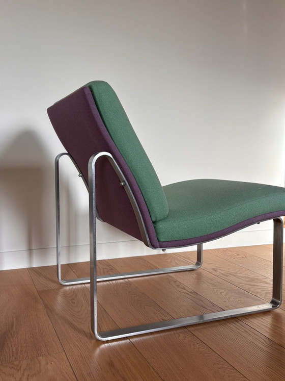 Cado Lounge chairs x 2 by Poul Henningsen Denmark, Side chairs, Chrome, Textile, mint (photo 8 of 12)