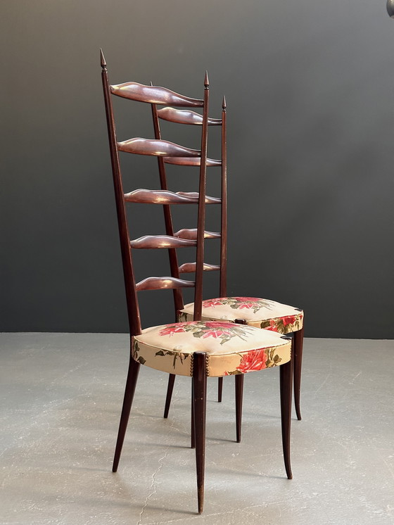 Image 1 of Pair of Paolo Buffa Ladder Chairs
