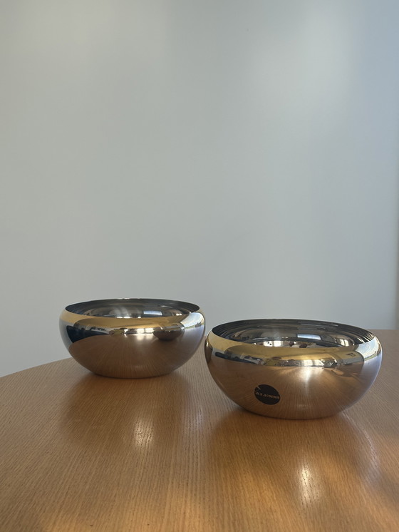 Image 1 of 2 insalatiere vintage Alessi - Acciaio inossidabile argento e oro