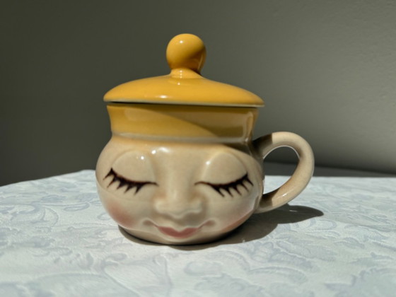 Ditmar Urbach Face Cup Set of 2 Art Object Vintage Pottery – Sculpture, Ceramic (photo 5 of 9)
