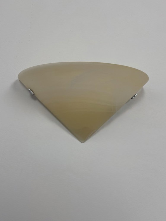 Image 1 of Applique vintage, cromo e vetro smerigliato, Francia, 1980