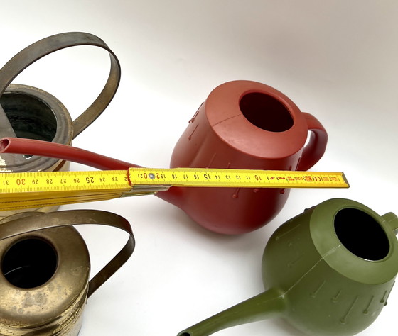 Image 1 of Collection of watering cans – 2× Ebert, 2× brass (1960s) & 1× very old copper can (around 1900)