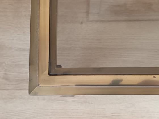 Image 1 of Table d'appoint en bronze avec verre fumé