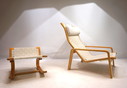 Ikea Lounge Chair with Ottoman by Ilmari Lappalainen, 1999