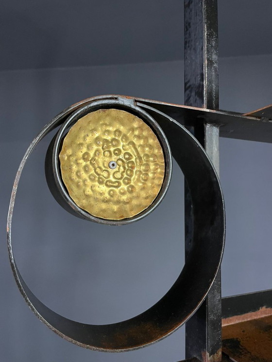 Image 1 of Retro-Pflanzenständer aus Metall, brutalistischer Stil, Tschechoslowakei, 1970er Jahre