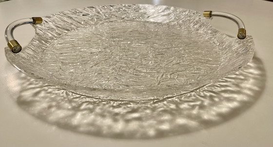 Image 1 of Tableta italiana de plexiglás en Eisglas Optik con detalles Messing