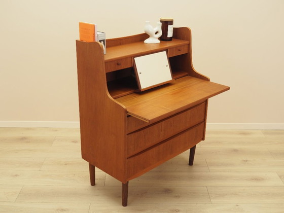 Danish Teak Secretary Desk with Hutch and Pull-Out Writing Surface, 1970s – Storage cabinet, Wood (photo 7 of 17)