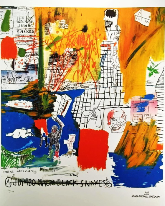 Image 1 of Lithographie en édition limitée de Jean-Michel Basquiat, numérotée au crayon.
