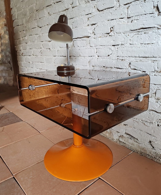 Bijzettafel, Metaal, Plexiglass, Bruin (foto 5 van 5)
