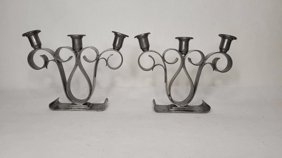 Art Deco Kerzenhalter Delavan Paris – Metal (photo 7 of 8)