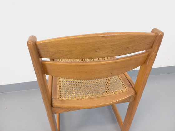 Image 1 of Vintage sled chair in beechwood and cane from the 70s and 80s