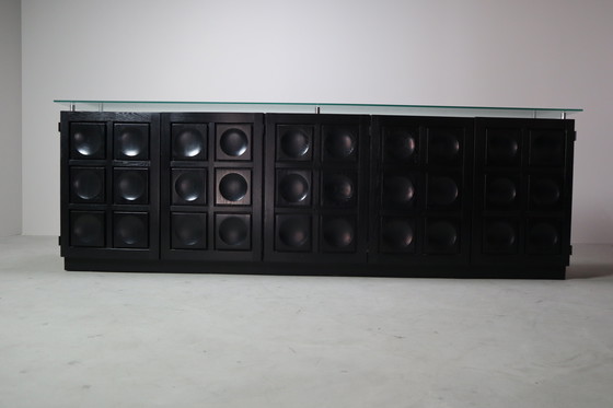 Image 1 of Schwarzes brutalistisches Sideboard von Frans Defour, Belgien 1970er