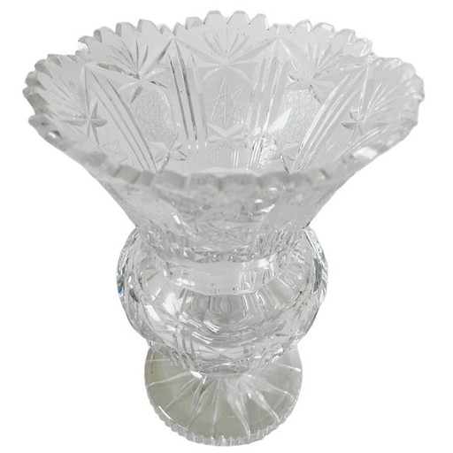 Vase vintage en cristal taillé 1980