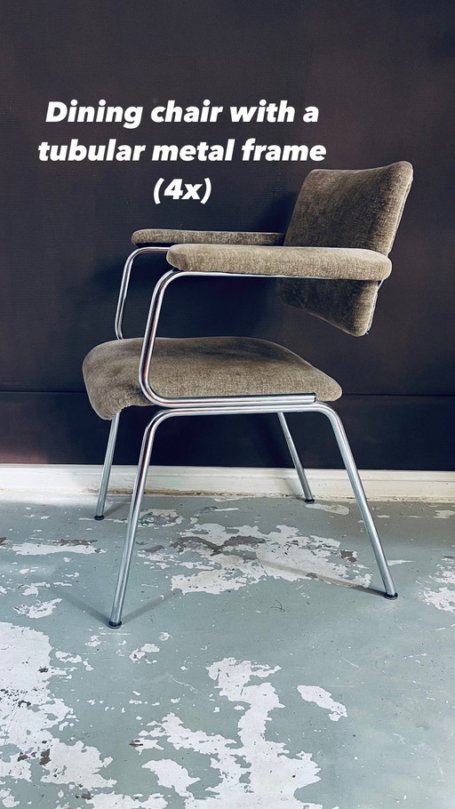 Ensemble de chaises de salle à manger à structure tubulaire