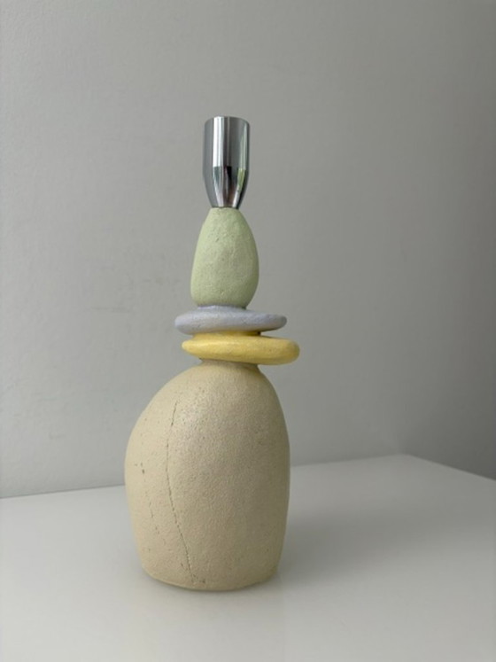 Portacandele scultoreo – Forma organica – Colori pastello – 23 cm – Plastic (photo 7 of 9)