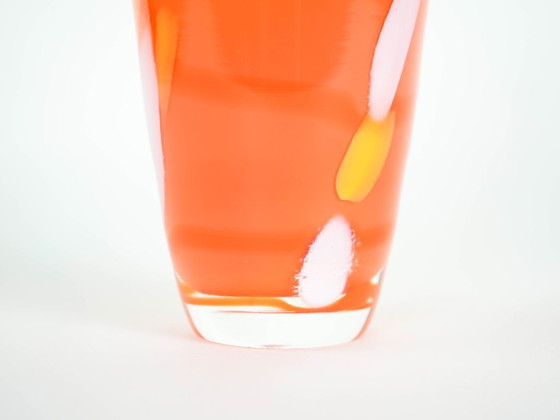 Image 1 of Orange glass vase, Danish design, 1960s, manufactured by Søholm