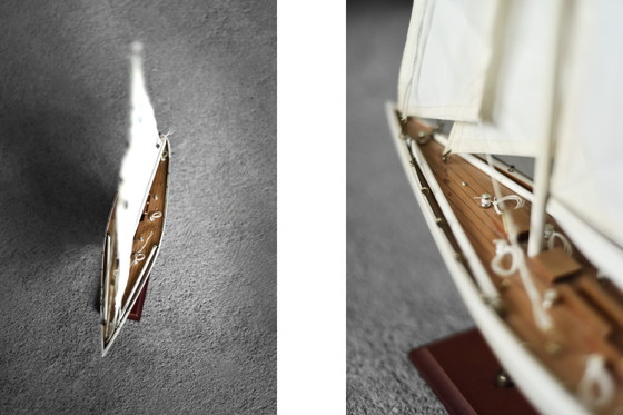 Image 1 of Vintage Mid-Century Scandinavian Modern Wooden J-Class Ranger J5 Yacht Model, 1960s