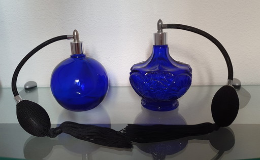 Two Vintage Perfume Atomizer Bottles
