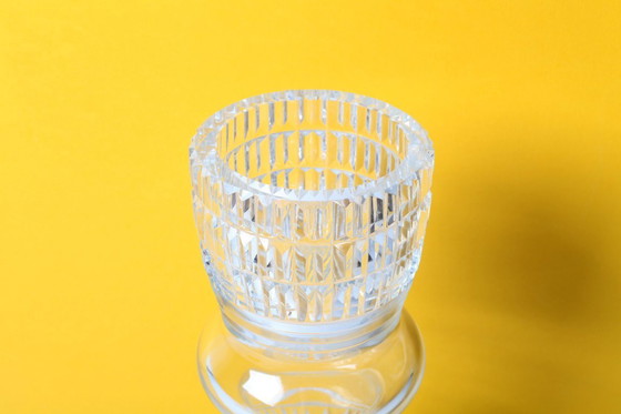 Image 1 of Mid-century Large Vase / Vintage Tall and Solid Clear Crystal Glass Vase / Florence / Italy / 1960s