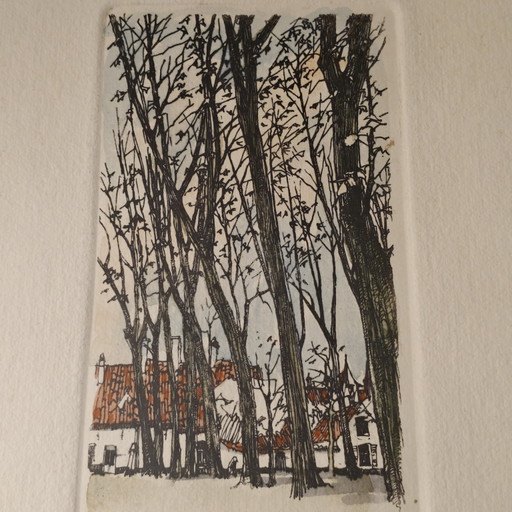 André Colpin – Brugge – E/A Artist Proof Ets – Gesigneerd & Blindgestempeld