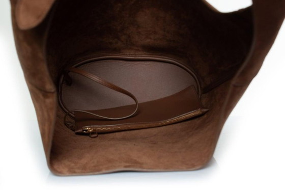 Image 1 of Saint Laurent, Hobo Le 5 A 7 en daim cognac