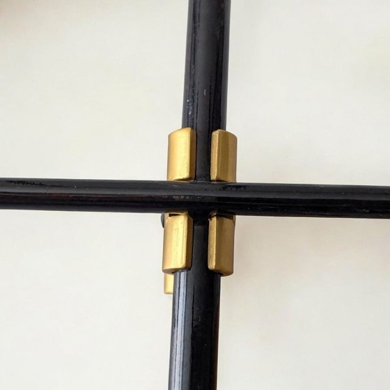 Image 1 of Karl Fichtel vintage black metal wall coat rack | minimalist coat rack with hooks, string coat rack ca.1950