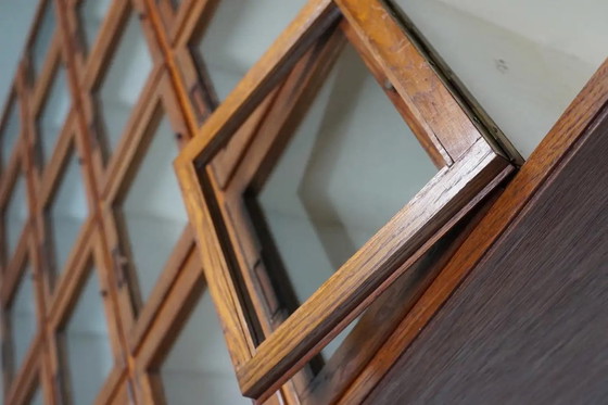 Image 1 of Antique large Dutch oak haberdashery cabinet with hinged doors, 1920s/30s