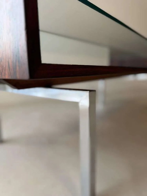 Image 1 of Tavolino da caffè vintage Topform in vetro, acciaio inossidabile e palissandro, anni '60