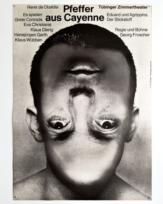 Image 1 of 🔥 Pfeffer aus Cayenne – c. 1968 – Original A1 Poster by F+R Grindler | Silkscreen | 84 × 59 cm | Germany