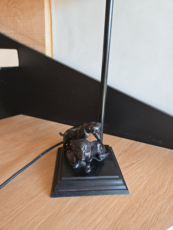 Tischlampe – Tischlampen, Metall, Stoff (photo 3 of 6)