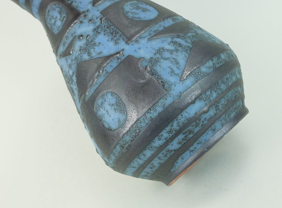 Image 1 of vase carstens decor ankara bleu gris glacure metallique no. 1218-29 céramique du milieu du siècle 1960 WGP