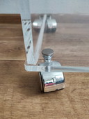 Acryl Plexiglas TV Meubel Tafel Trolley Met Glazen Blad Op Wielen