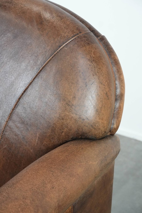 Image 1 of Mooie vintage schapenleren fauteuil/armchair met warme kleuren