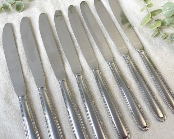 8 Vintage Roestvrijstalen Messen Gemaakt in Frankrijk – Tafelaccessoires (photo 5 of 8)