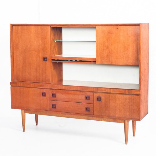 Vintage dressoir in Scandinavische stijl. Teakhout. Frankrijk, jaren 60. – high boards, Wood (photo 2 of 13)