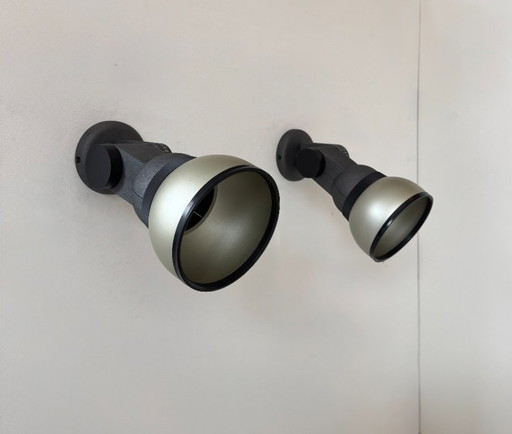 Paire d'appliques vintage orientable, métal laqué, Lita France 1980