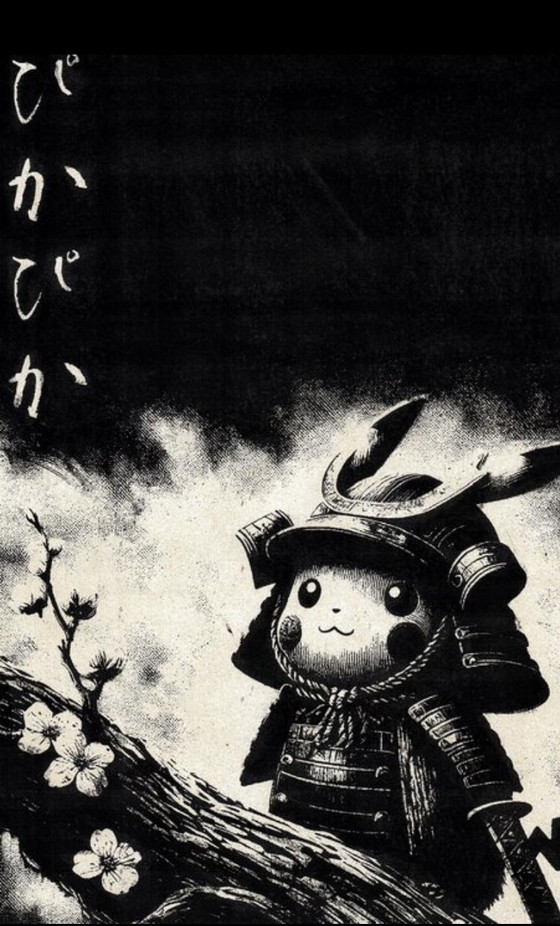 Image 1 of Artwork Pikachu (Pokemon) The last Cute samurai 