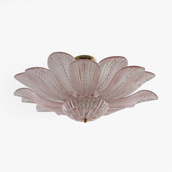 Image 1 of Mid-Century Modern “Margherita Rosa” Murano Glass Ceiling Light