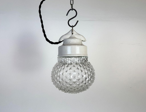 Vintage White Porcelain Pendant Light, 1970s