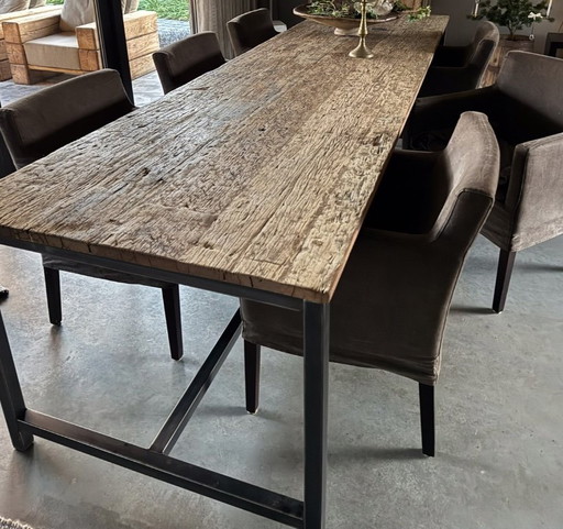 Rustic Robust Sturdy and Large Handmade Dining Table 320 cm!