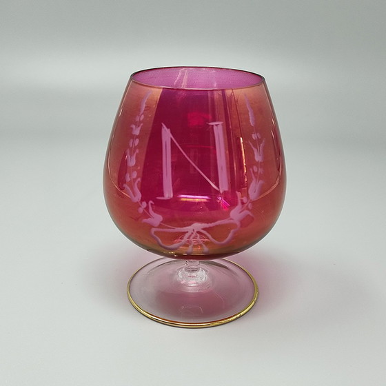 Image 1 of 1960s Astonishing Set of Six Glasses by Napoleon in Crystal, Made in Italy