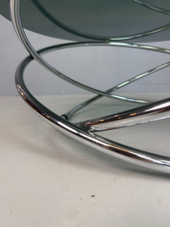 Image 1 of Koffietafel van Mac chroom en gerookt glas van Miniforms, Italië, jaren 70
