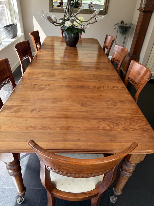Cherry Dining Table With 8 Chairs
