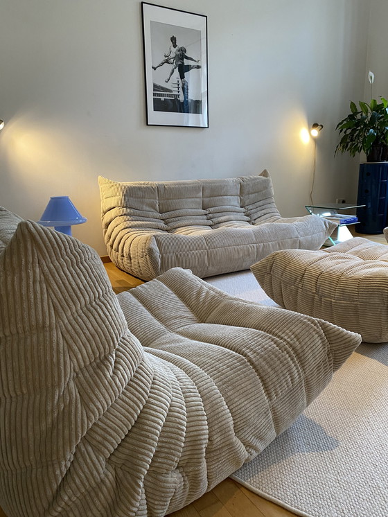 Image 1 of Ligne Roset - Togo Sofa Set 4-Piece - Corduroy/Rib Beige