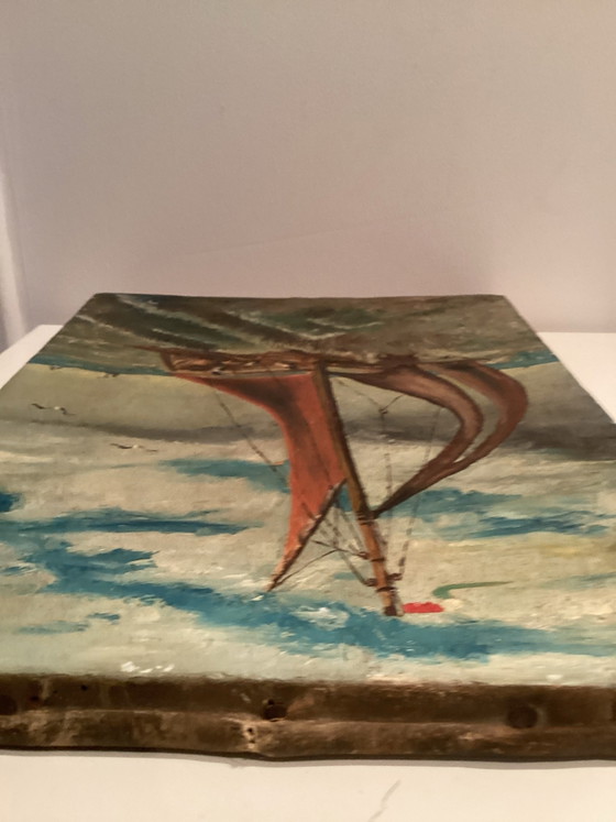 G.Devriendt- Authentiek maritiem olieverfschilderij op doek ( 1935)., G. Devriendt, Kunst, Hout, Canvas, Blauw (foto 5 van 7)
